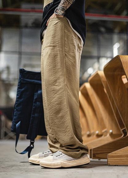 American Workwear Linen Beckham Thin And Draping Lyocell Tencel  Men's Trousers - Harmony Gallery