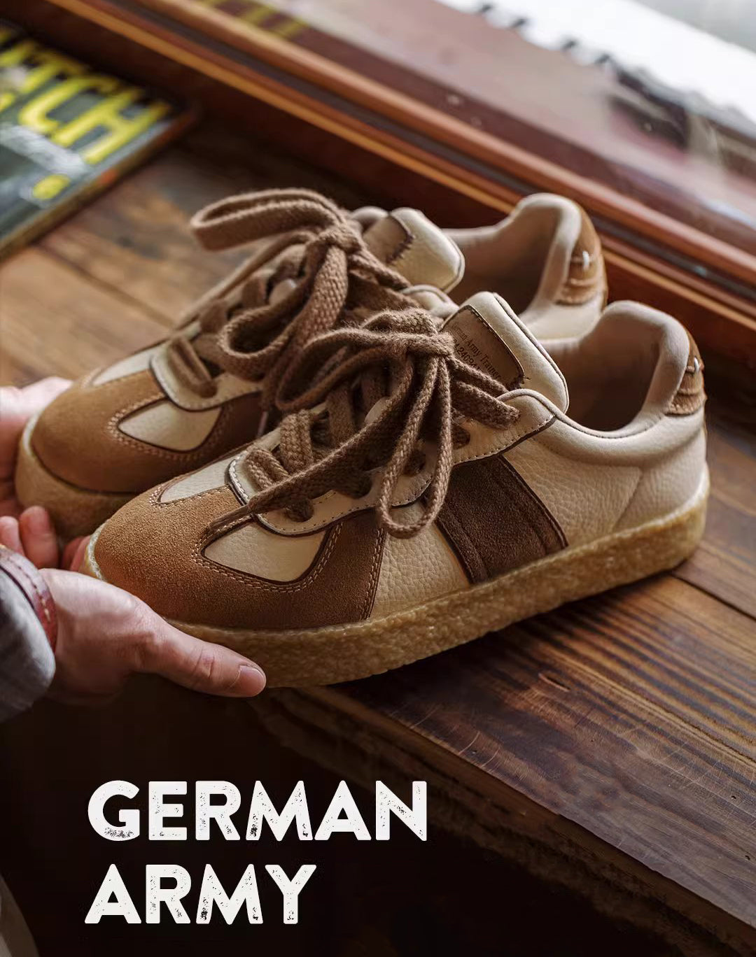 German Army Retro Sports Thick Bottom Height Flat Men's Casual Shoes