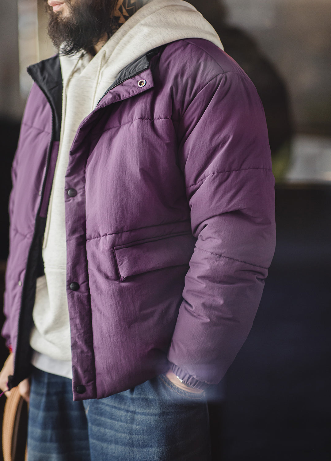 American Reversible Warm Mountain Thickened Cotton Coat Short Men's Jacket