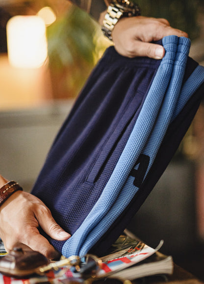 American Casual Training Sweatpants Sports Waffle Knit Elastic Waist Men's Trousers - Harmony Gallery