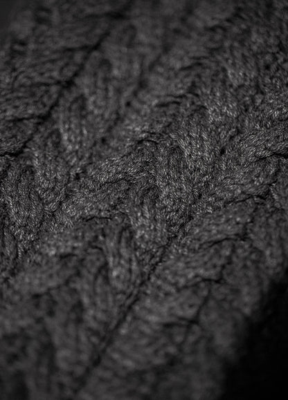 American Charcoal Gray Vintage Fruit Collar Cardigan Knitted Elasticity Men's Jacket - Harmony Gallery