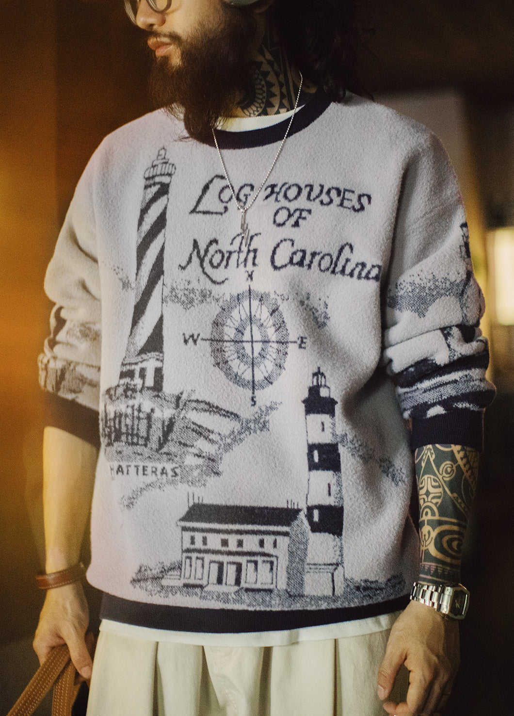 American Retro Smoky Gray Pullover Soft Warm Thick And Relaxed Men's Sweater