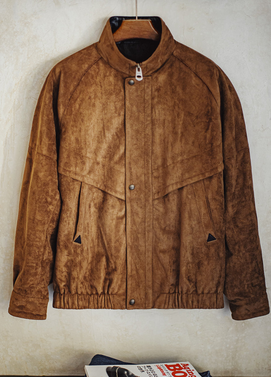 American Retro Suede Coach With Short Soft Velvet Surface Men's Jacket