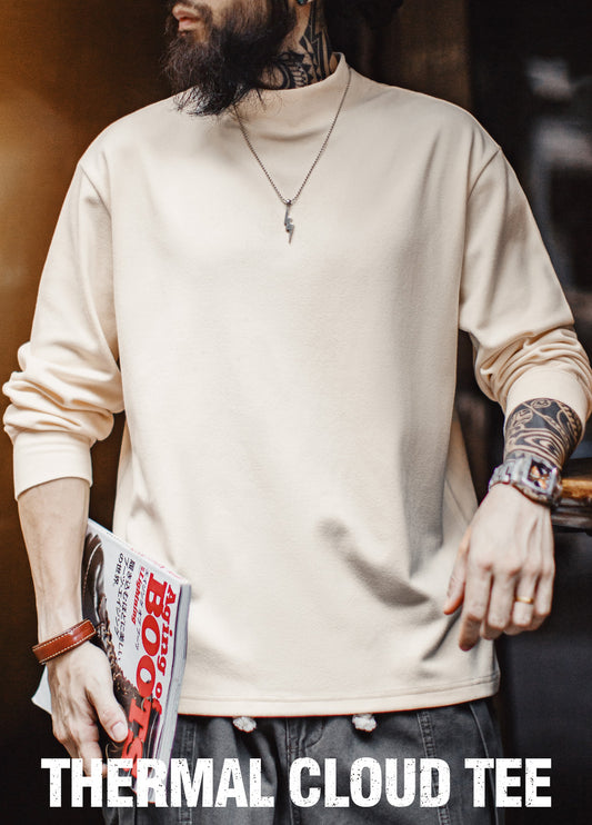 American Mock Neck Thermal Underwear Anti-Static Inner Layer Men's Sweater