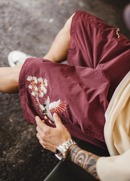 American Embroidered Loose Beach Thin Summer Daily Men's Shorts