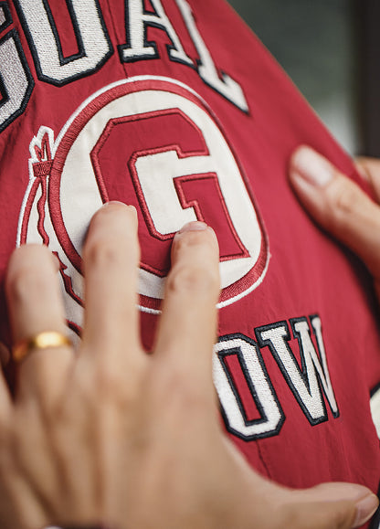 American Patchwork Racing With Red Collar Thickened Warm Cotton Men's Jacket