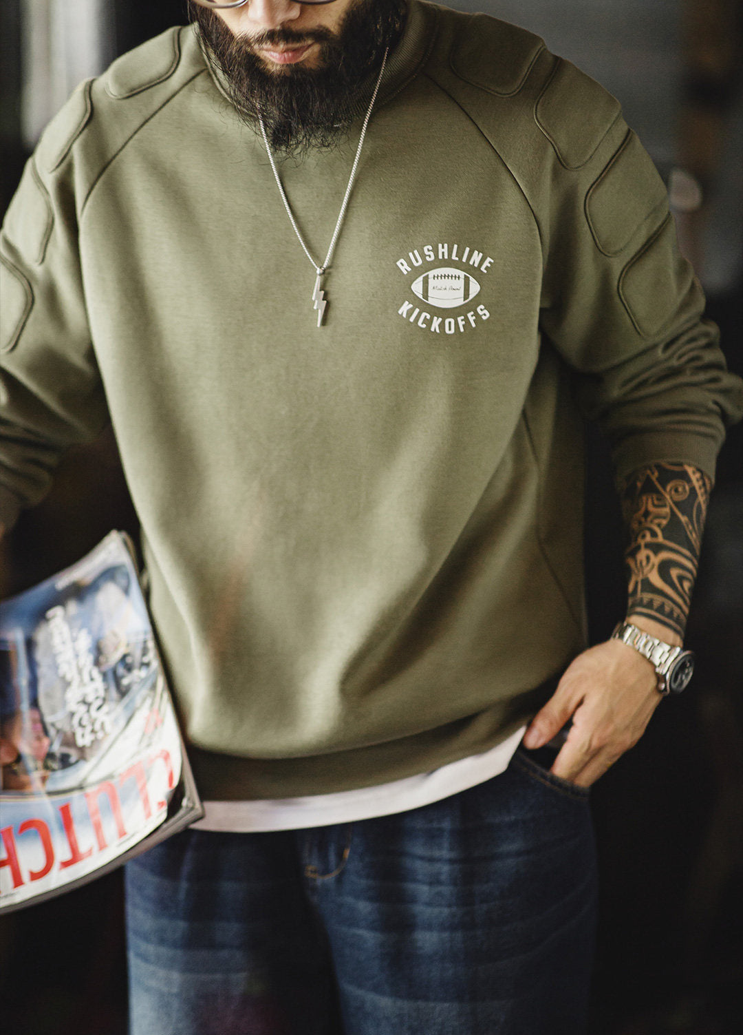 American Fleece Pullover Thickened Warmth Loose Outer Men's Sweater - Harmony Gallery