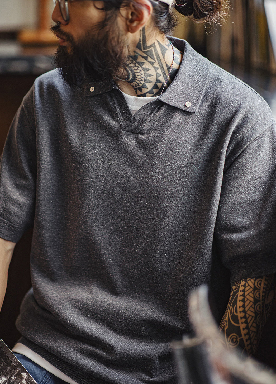 American Old Money Seagull Collar Polo Shirt Loose Men's T-Shirt