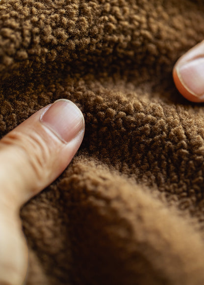 American Badge With Fleece Lining Micro-Elasticity Loose-Fitting Men's Sweater