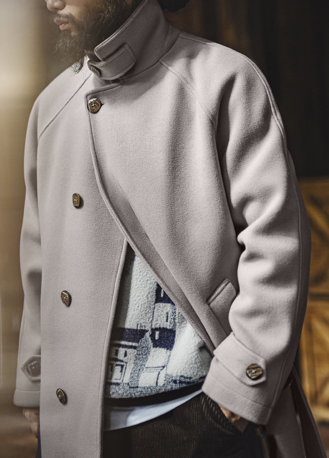 German Retro Mid-Length Oversized Outerwear Business And Leisure Men's Coat