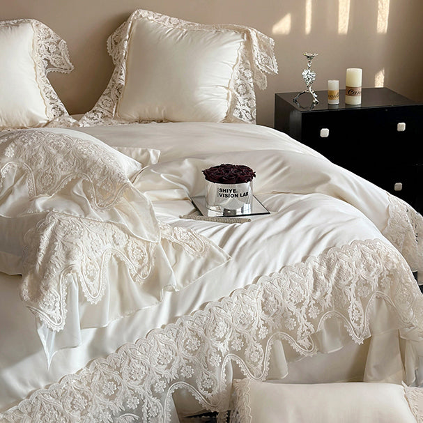 French Princess Romantic Lace Long-Staple Cotton Four-Piece Bed Set