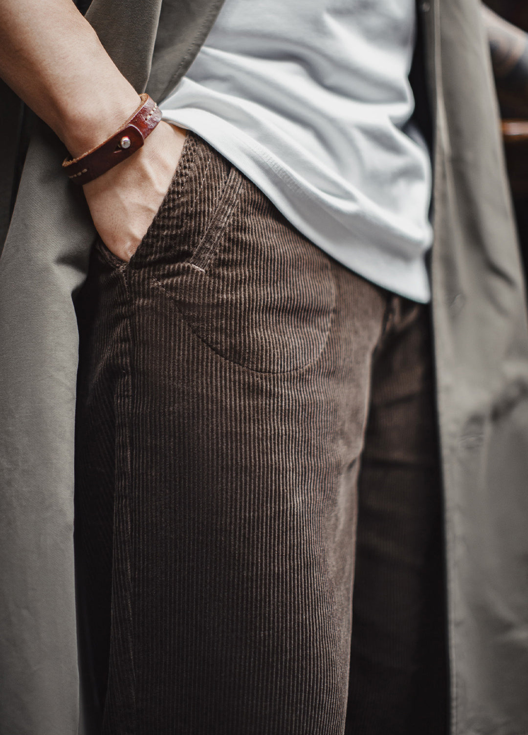 American Retro Corduroy Thickened Straight Leg Wide-Leg Daily Men's Trousers