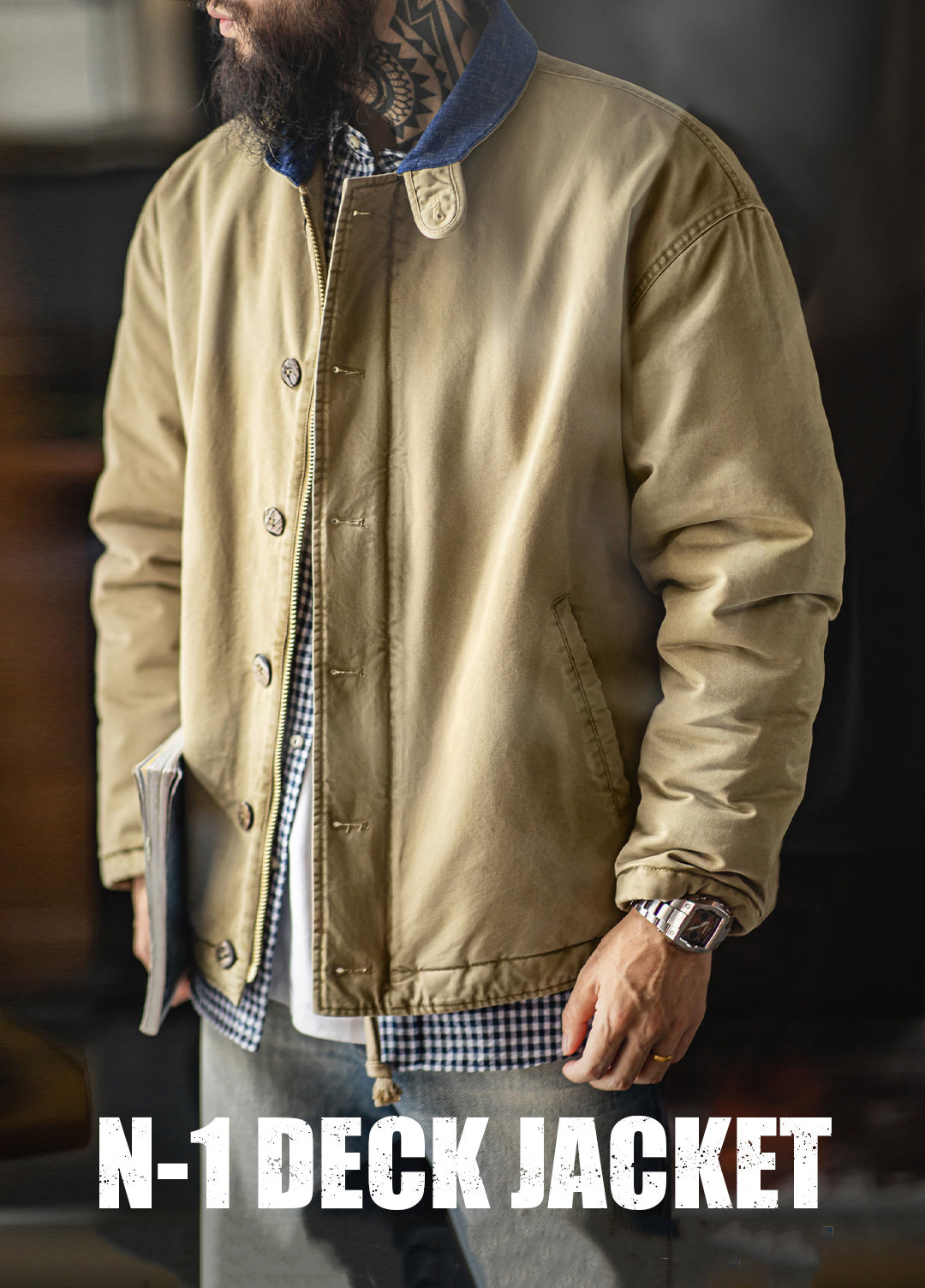 American Retro N1 Deck Suit Thickened Warm Cotton Short Quilted Men's Jacket