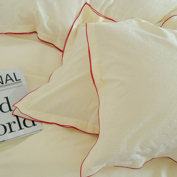 Nordic Solid Color Washed Four-Piece Pure Cotton Suitable For All Seasons Bed Set