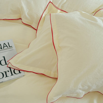 Nordic Solid Color Washed Four-Piece Pure Cotton Suitable For All Seasons Bed Set