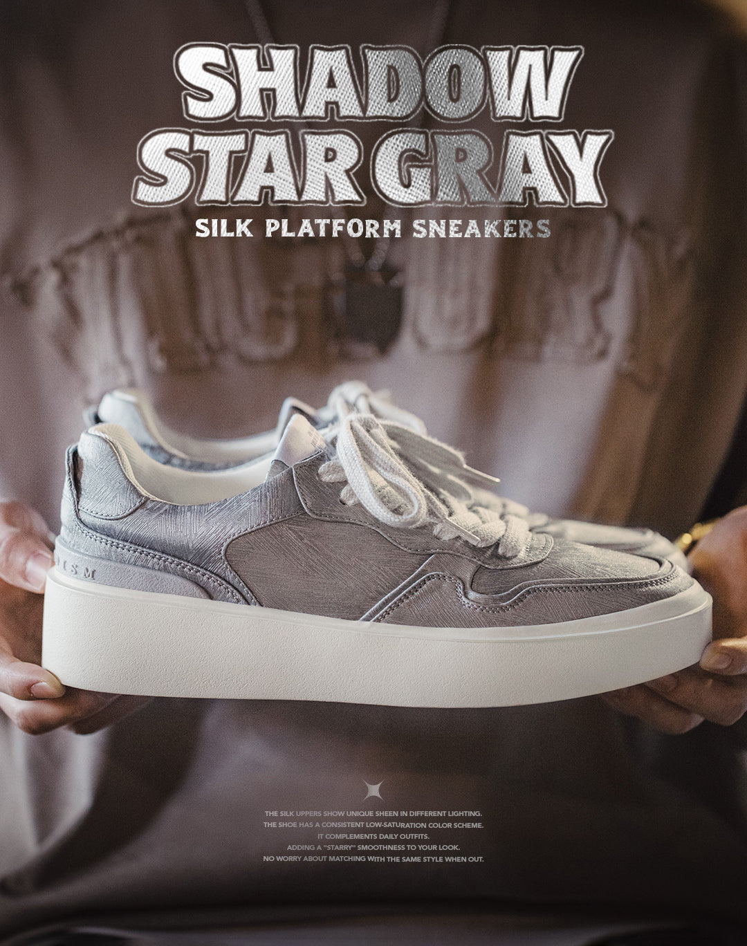 American Star Gray Silk Versatile Thick-Soled Breathable Sports  Men's Casual Shoes - Harmony Gallery