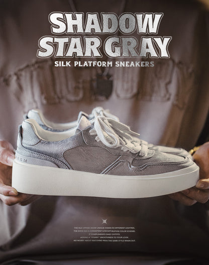 American Star Gray Silk Versatile Thick-Soled Breathable Sports  Men's Casual Shoes - Harmony Gallery