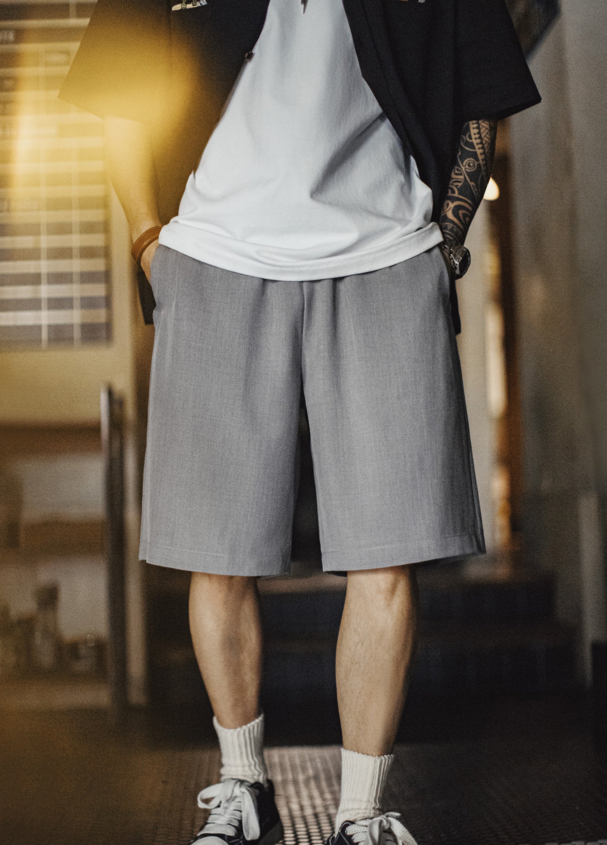 American Thin Woven Breathable Straight-Leg pants Clean Fit Men's Shorts - Harmony Gallery