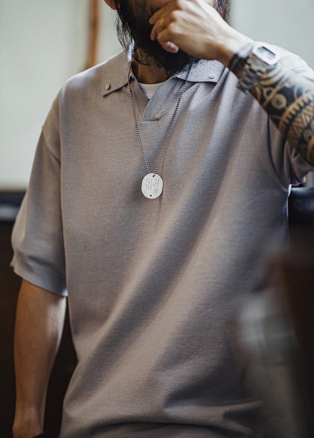 American Old Money Seagull Collar Polo Shirt Loose Men's T-Shirt