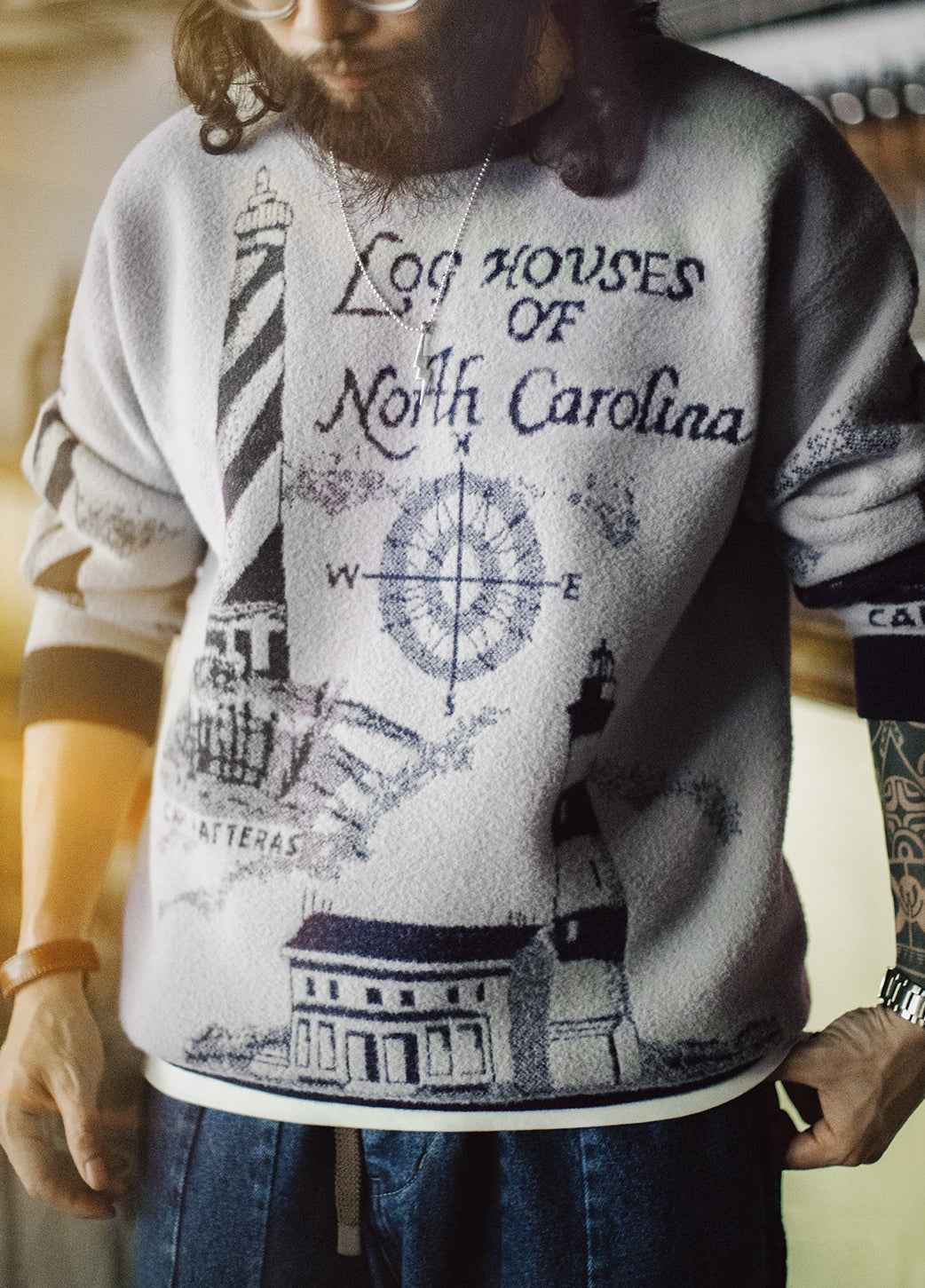 American Retro Smoky Gray Pullover Soft Warm Thick And Relaxed Men's Sweater