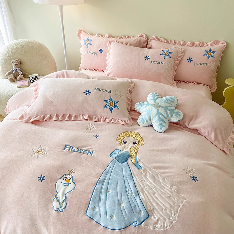 Disney Frozen Princess Elsa Cotton Washed Cotton Four-piece Bed Set - Harmony Gallery