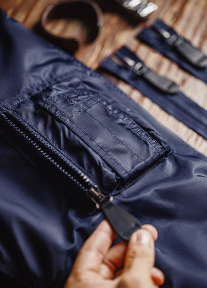 American Retro N2A Fur Collar Parka Blue Mountain Eagle Cotton Men's Jacket