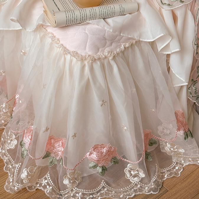 French Fleece Lace Trim Thickened Mattress High Density Four-Piece Bed Set