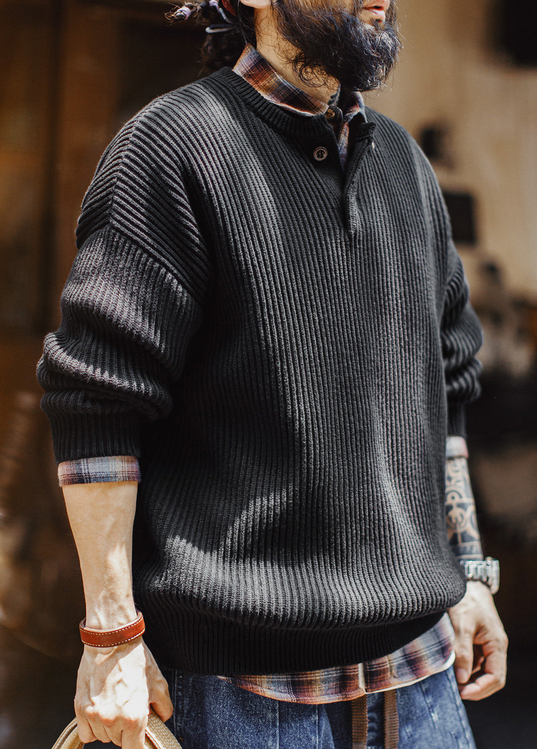 American Elasticity Heavy High Gram Thickened Warm Pullover Men's Sweater - Harmony Gallery