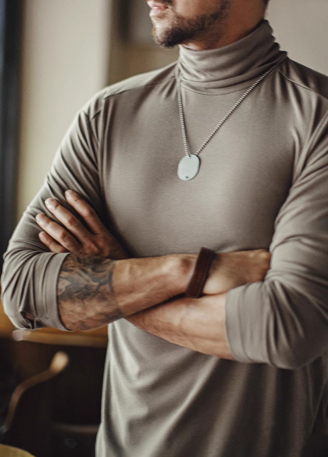 American Retro Bottoming Antibacterial Half-High Collar Thermal Men's Sweater - Harmony Gallery