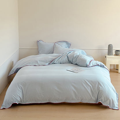 Nordic Solid Color Washed Four-Piece Pure Cotton Suitable For All Seasons Bed Set