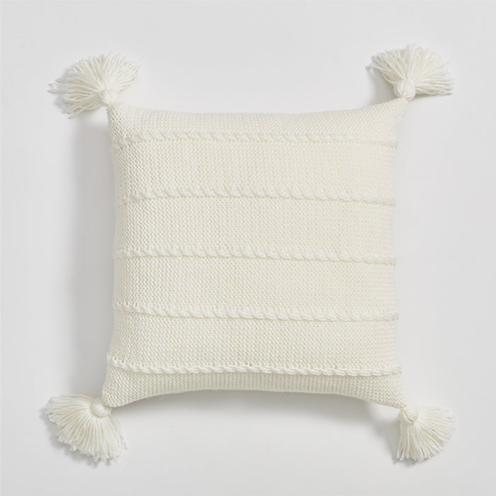 Tasseled Textures Cozy Woolen Knit Throw Pillows - Harmony Gallery