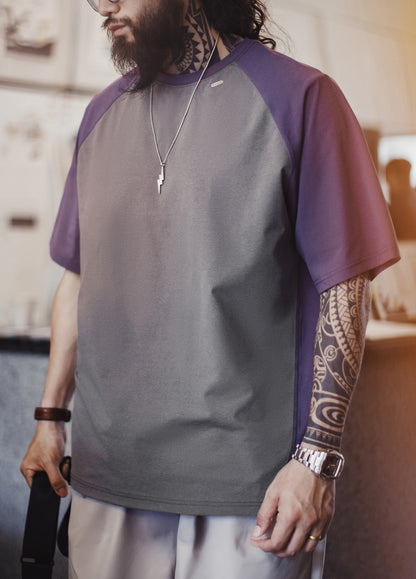 American Retro Contrast Color Cool Quick-Drying Sports Sunscreen Men's T-Shirt - Harmony Gallery