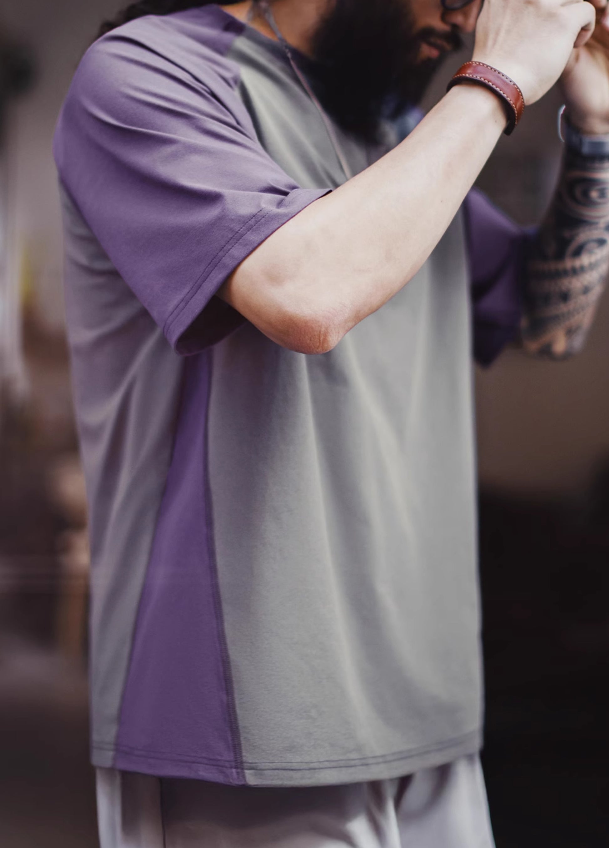 American Retro Contrast Color Cool Quick-Drying Sports Sunscreen Men's T-Shirt - Harmony Gallery