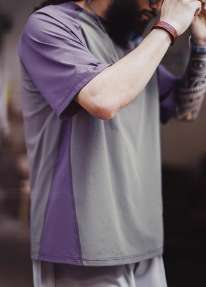 American Retro Contrast Color Cool Quick-Drying Sports Sunscreen Men's T-Shirt - Harmony Gallery