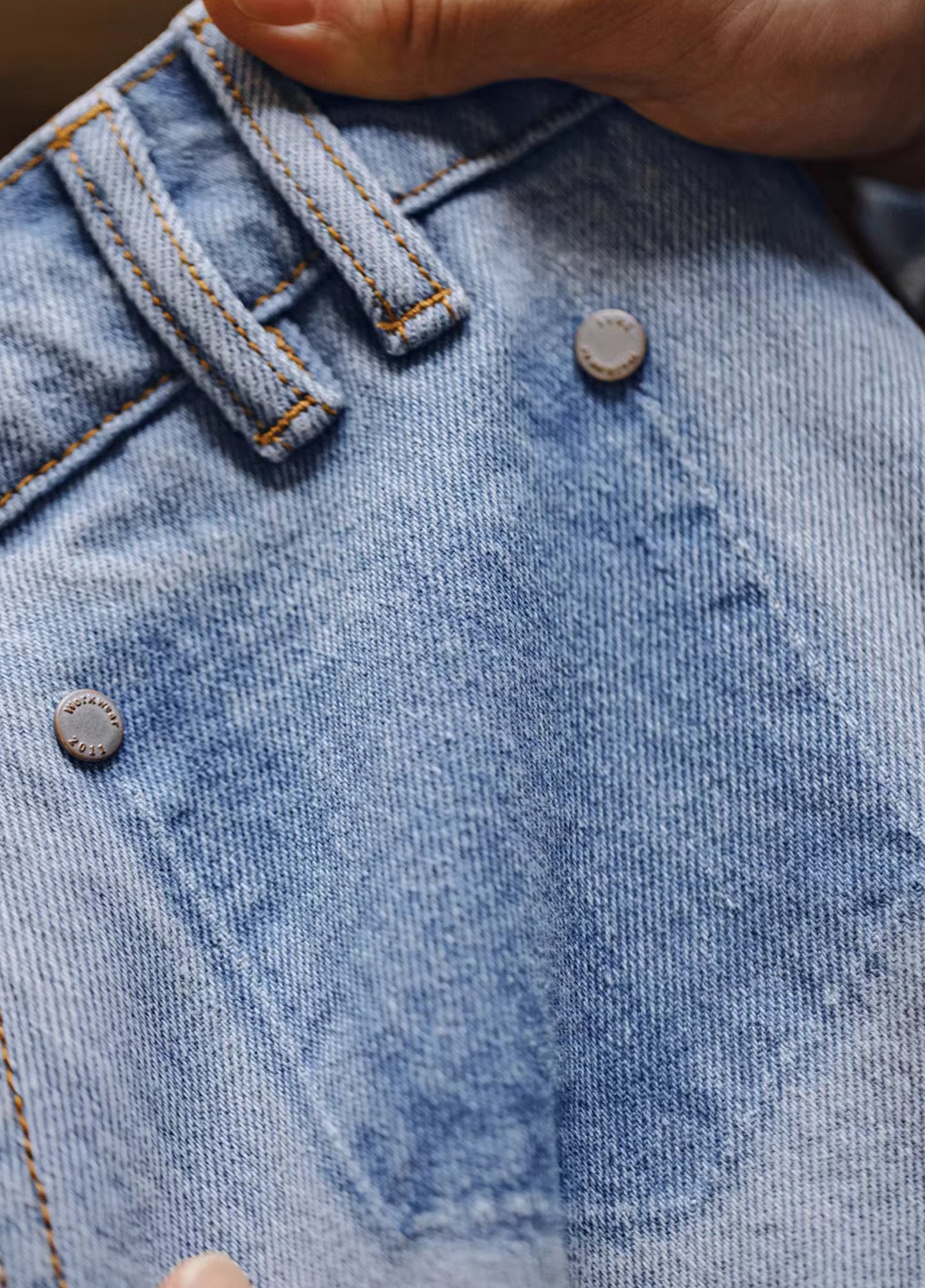 Blugi pentru bărbați, din bumbac pur, denim spalat, îmbrăcăminte de lucru retro americană