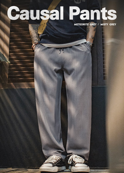 American Retro Casual Drape Clean Fit Old Money Commuter Men's Trousers - Harmony Gallery