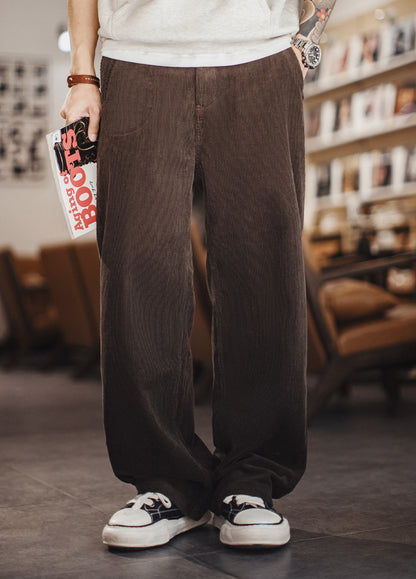 American Retro Corduroy Thickened Straight Leg Wide-Leg Daily Men's Trousers