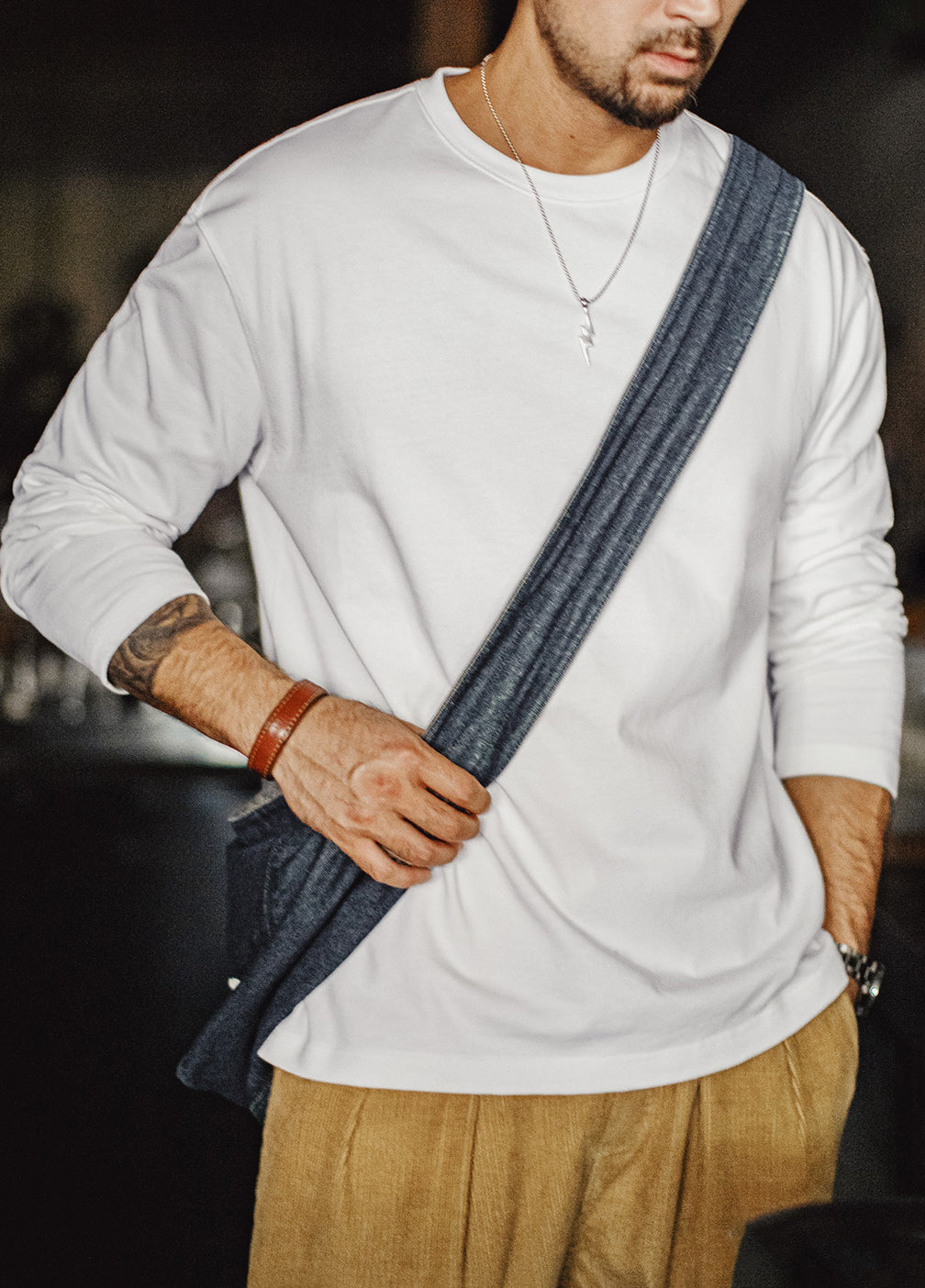 American Workwear Solid Color Inner Wear Heavy High-Weight Men's Sweater - Harmony Gallery