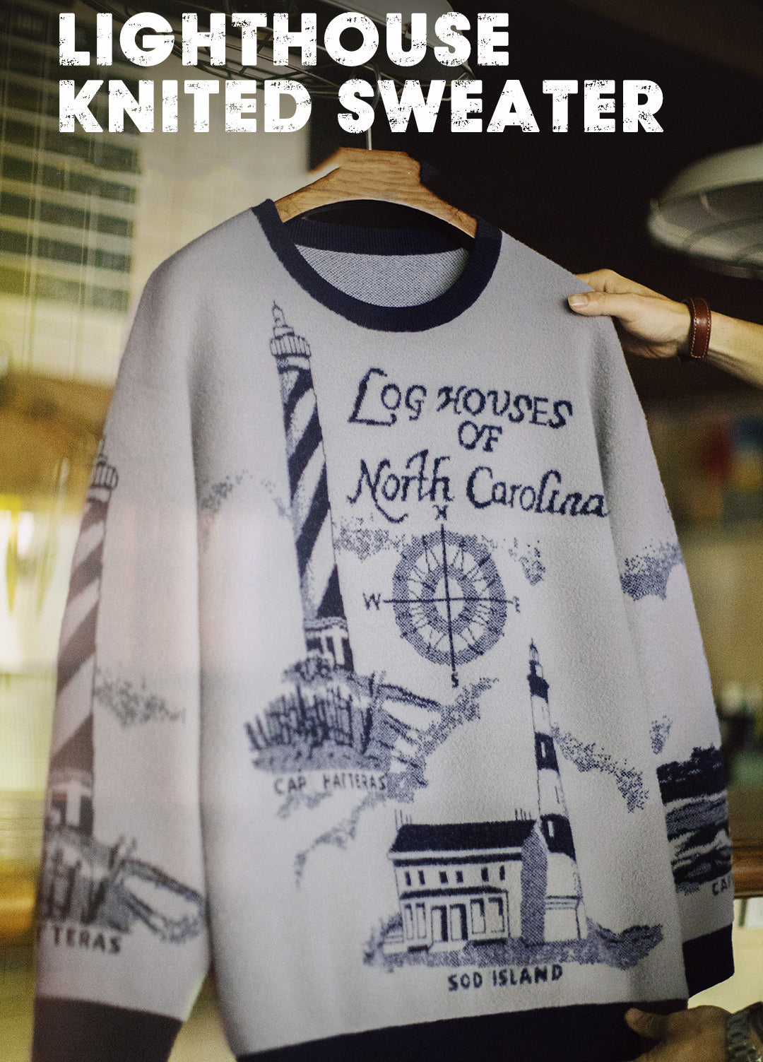 American Retro Smoky Gray Pullover Soft Warm Thick And Relaxed Men's Sweater