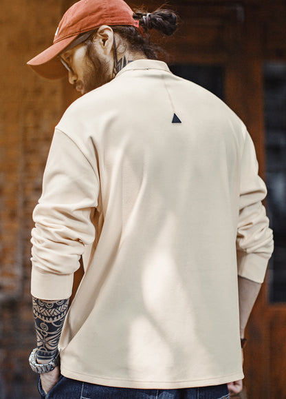 American Mock Neck Thermal Underwear Anti-Static Inner Layer Men's Sweater