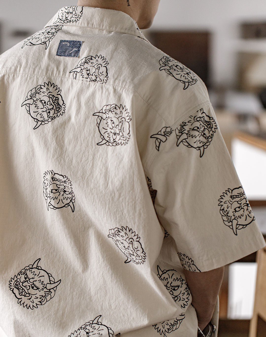 Retro Thor Printed Cotton Linen Loose Men's Shirt - Harmony Gallery
