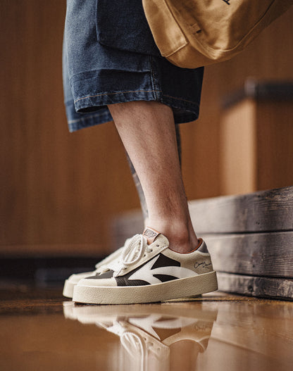 American Retro Silver Tail Splicing Thick Bottom Mesh Breathable Men's Casual Shoes - Harmony Gallery