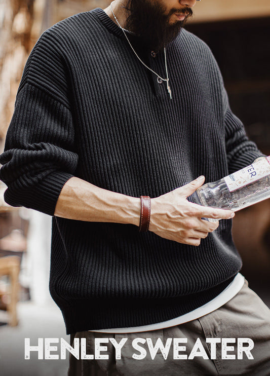 American Elasticity Heavy High Gram Thickened Warm Pullover Men's Sweater - Harmony Gallery