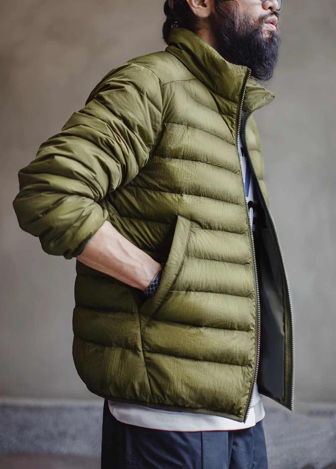 American Ultra-Thin Ribs White Duck Down inner Short Liner Ultralight Men's Jacket - Harmony Gallery