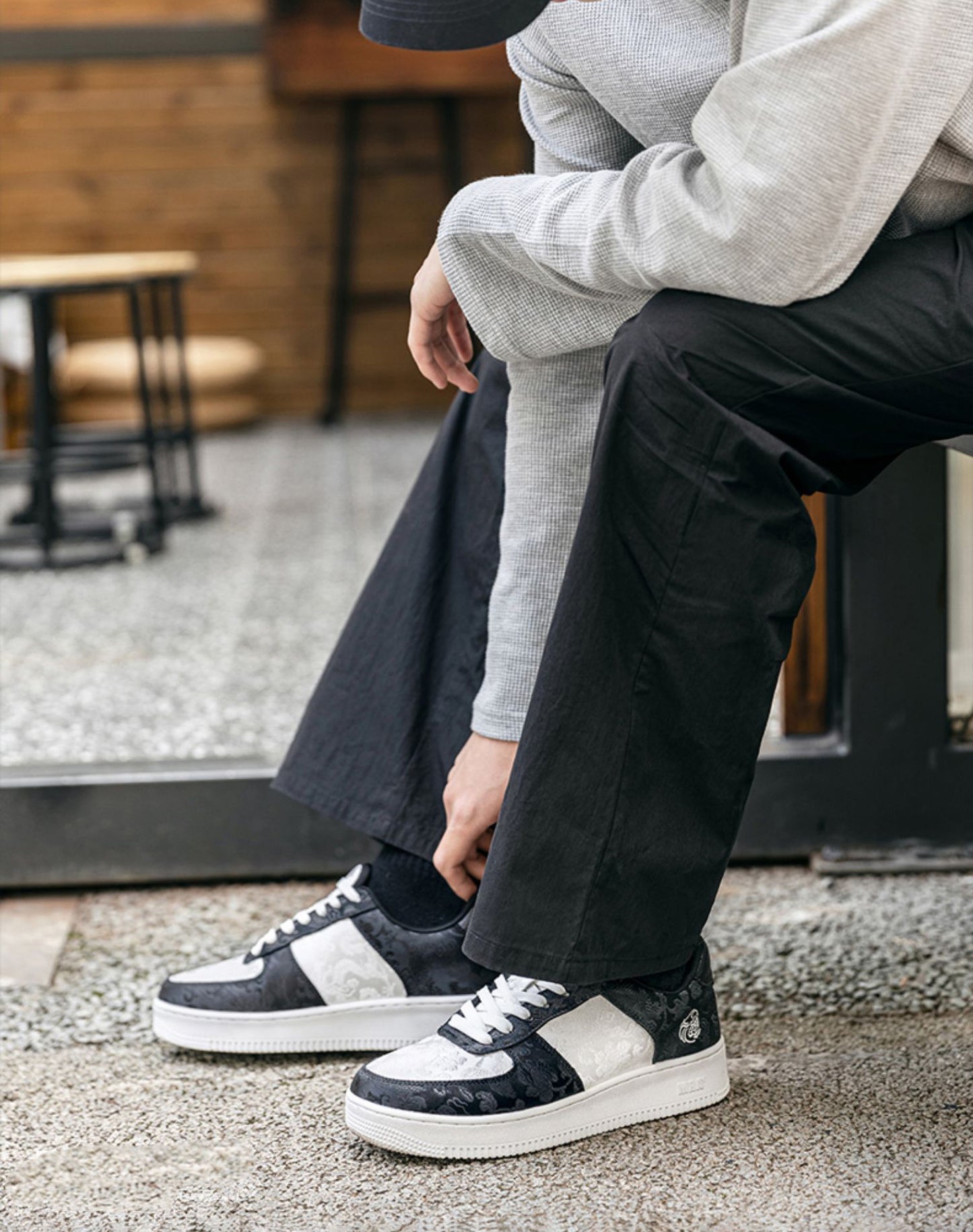 Air Force Edition Panda Silk Breathable Thick-soled Embroidered Men's Casual Shoes - Harmony Gallery