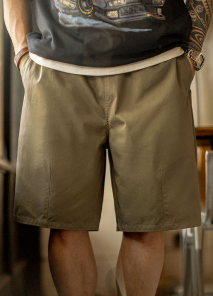 American Retro Straight Commuting Elastic Waist Drawstring Men's Shorts - Harmony Gallery