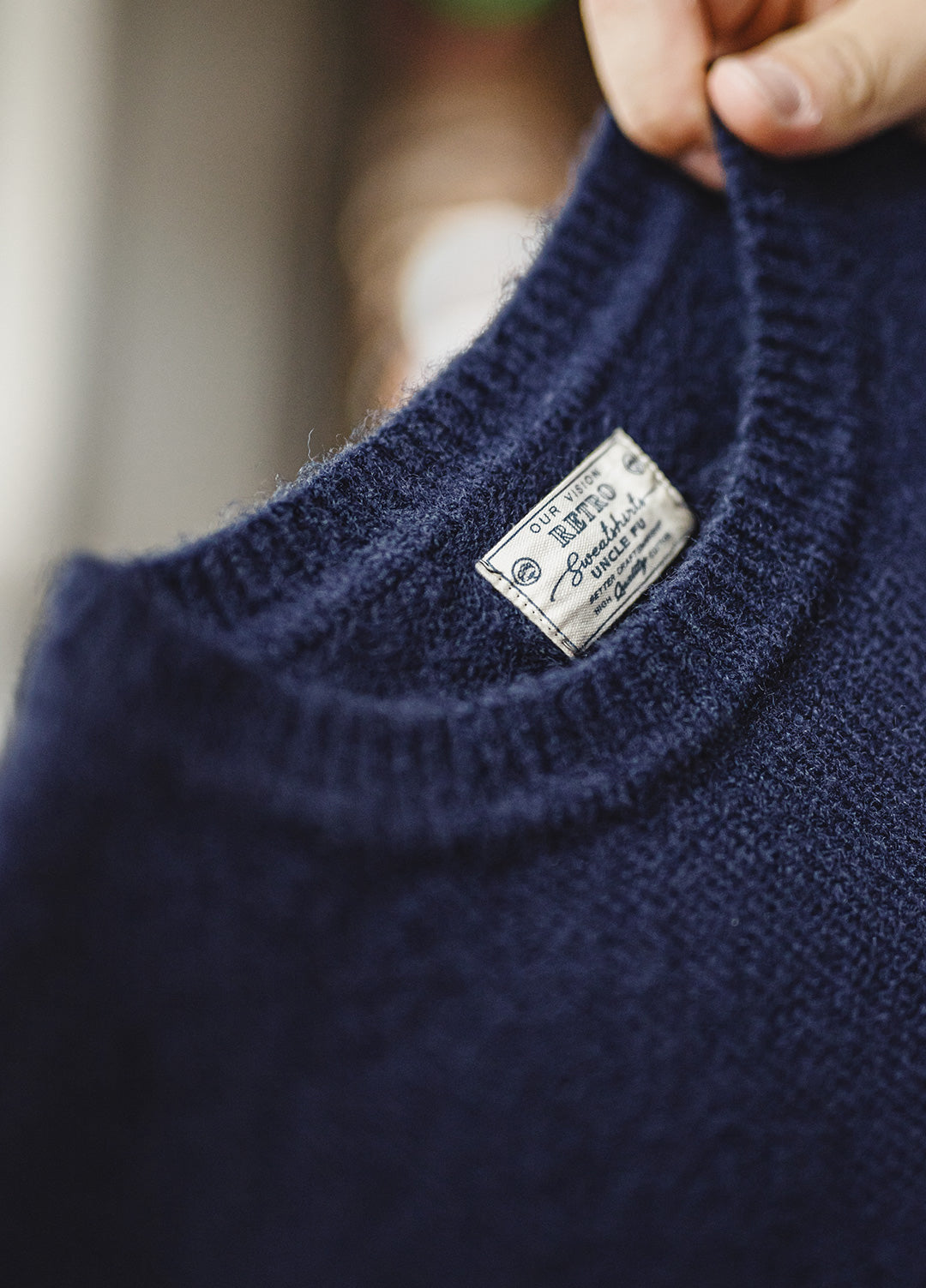 American Retro Pullover Wearable With Knitwear And Fleece-Lined Men's Sweater