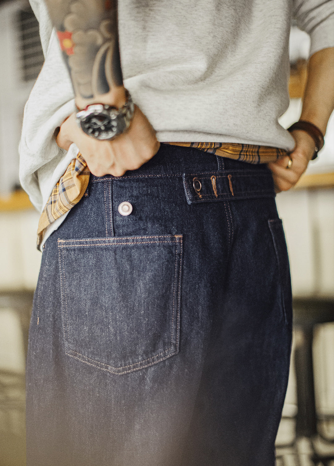 American Retro Vintage Bamboo Straight Washed Denim Men's Jeans - Harmony Gallery