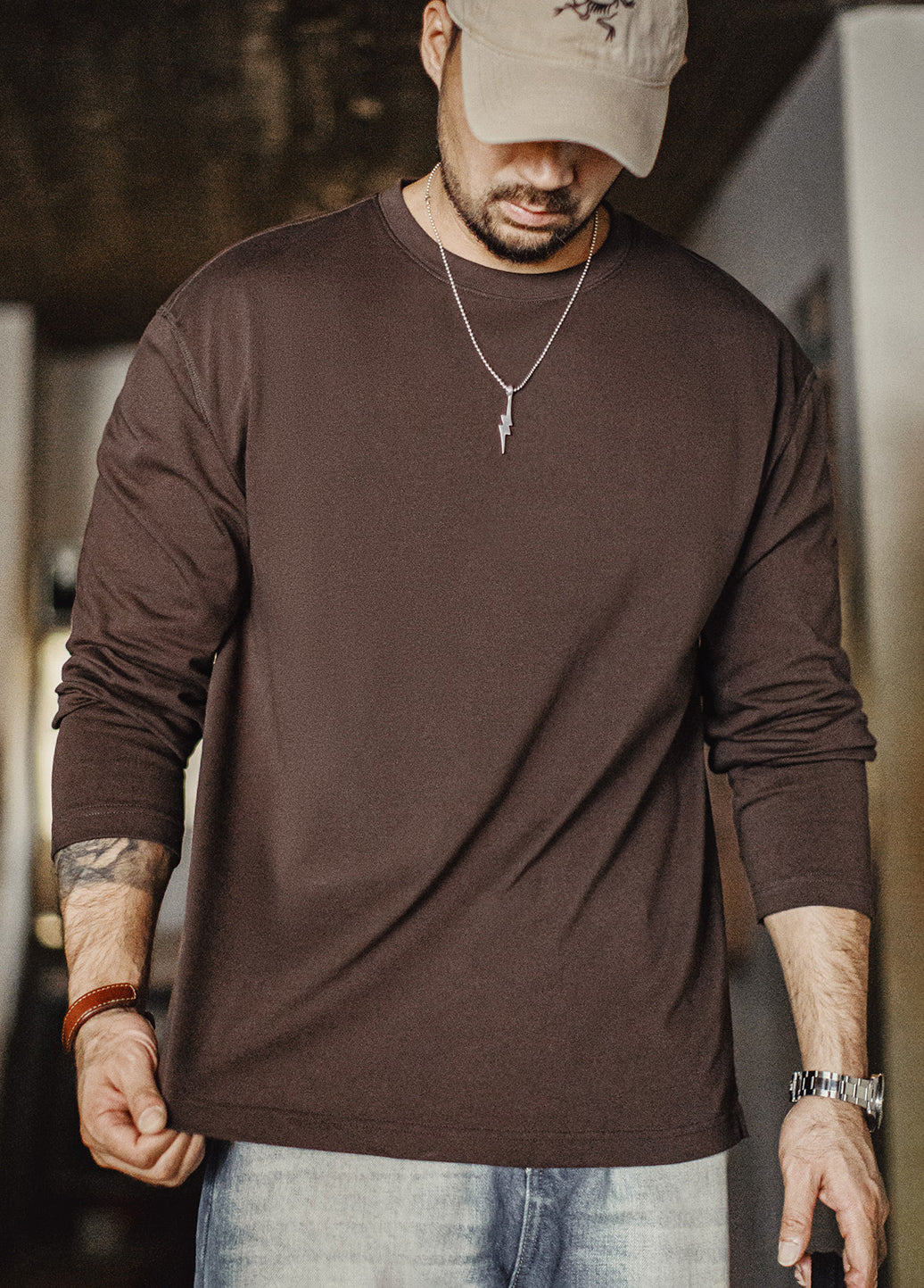 American Workwear Solid Color Inner Wear Heavy High-Weight Men's Sweater - Harmony Gallery