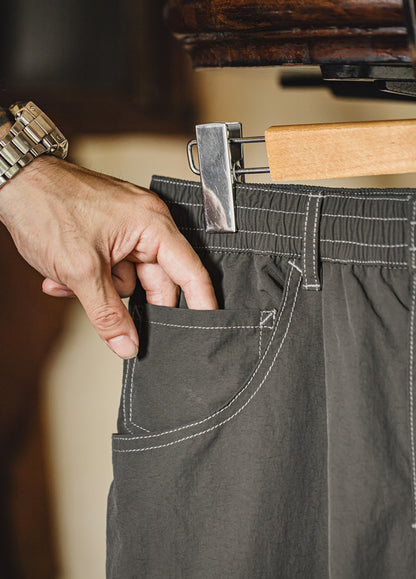 American Retro Light  Knee-Length Logging Textured Thin Drape Men's Trousers - Harmony Gallery